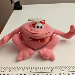 Vintage Fun World Cute Pink FROG 4" Plush Stuffed Animal Toy 1990's Valentine's